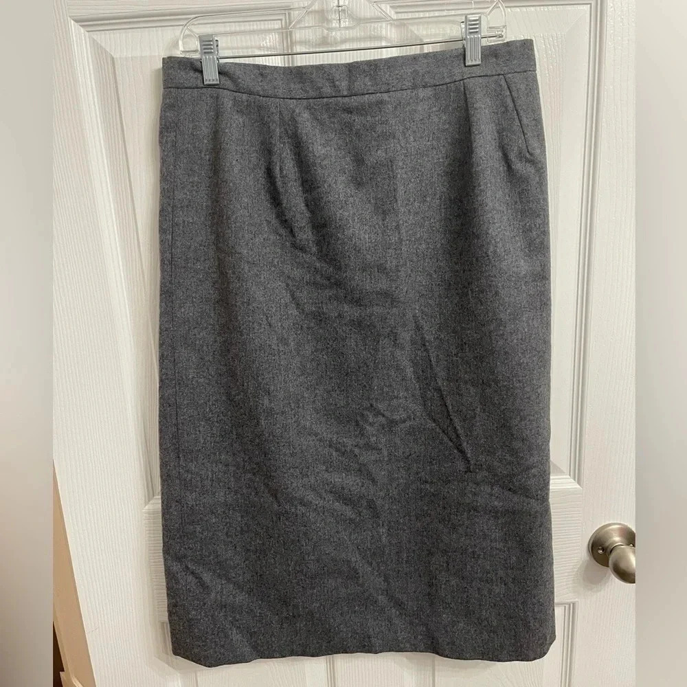 Pendleton Skirt Size 12-14 Women's Ladies Pencil Gray Vintage 100% Virgin Wool